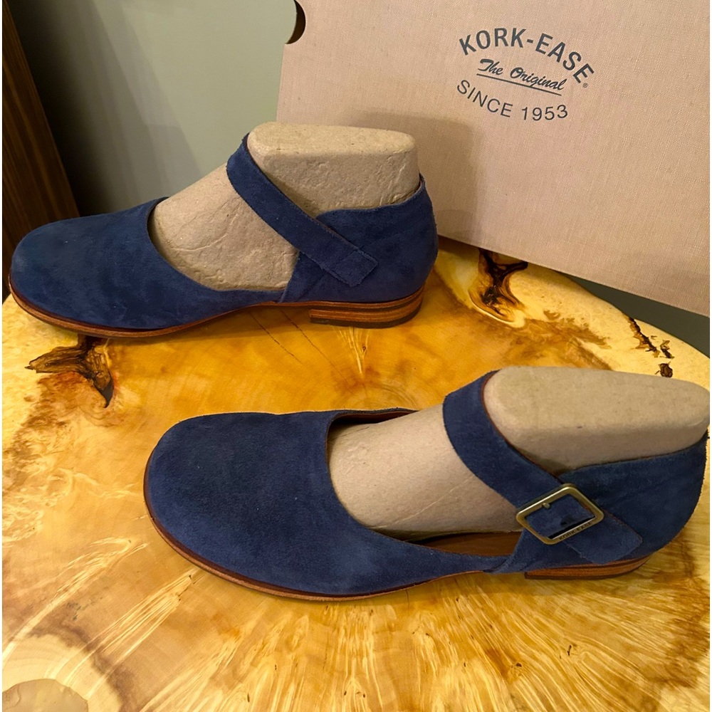 Sz 9 Kork-Ease Bellota Navy Blue Suede Mary Jane